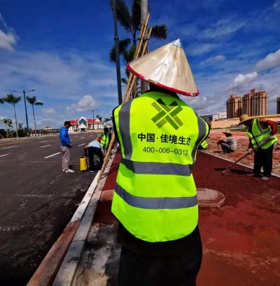 老撾透水地坪人行道施工 佳境生態(tài)技術(shù)指導(dǎo)